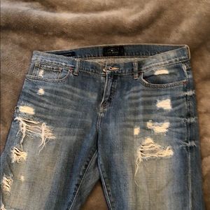 Lucky jeans. Cropped. Distressed size 14/33